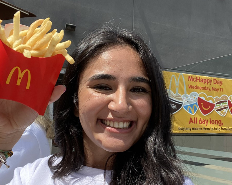photo of nabiha holding mcdonalds fries
