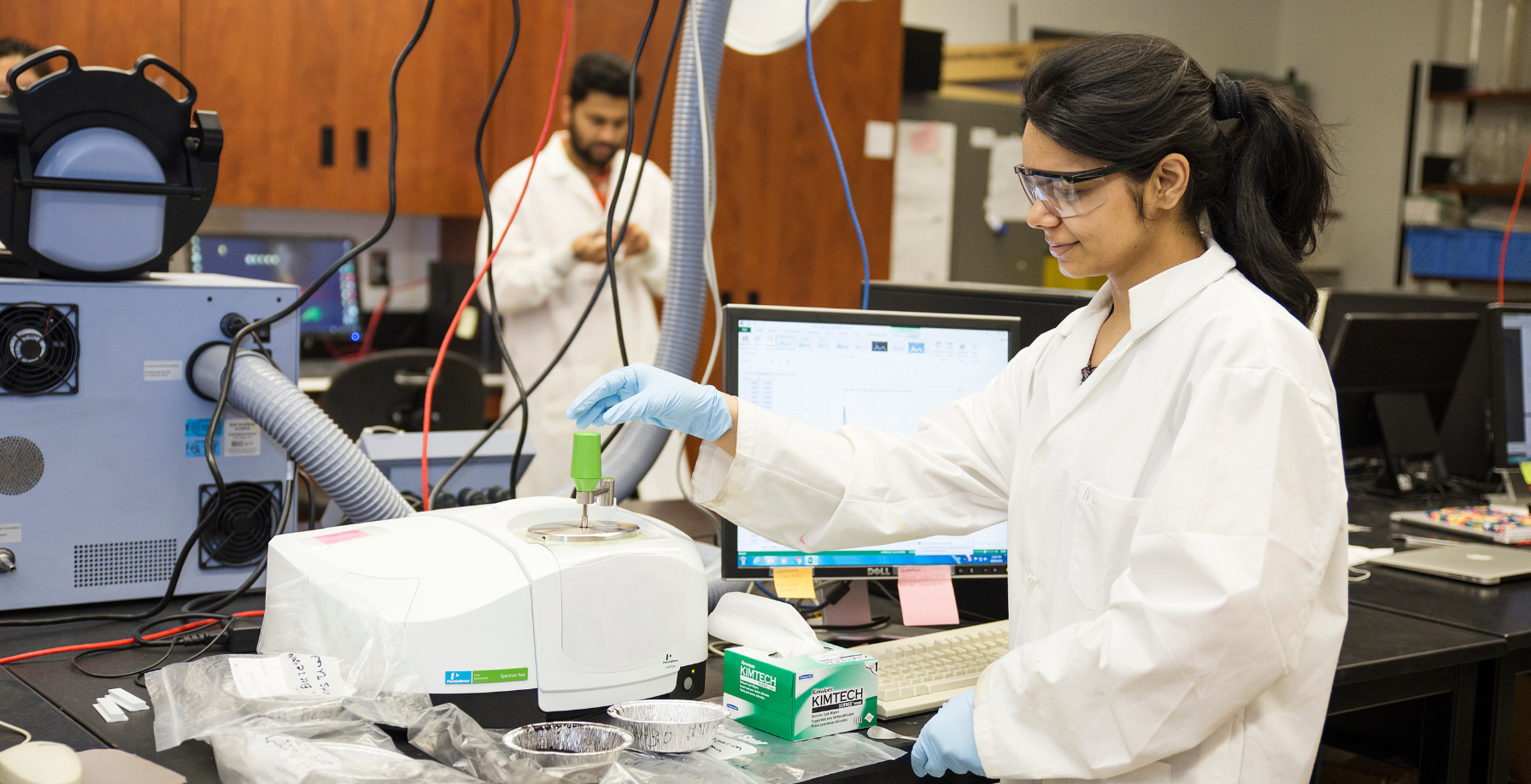 Two students in a lab