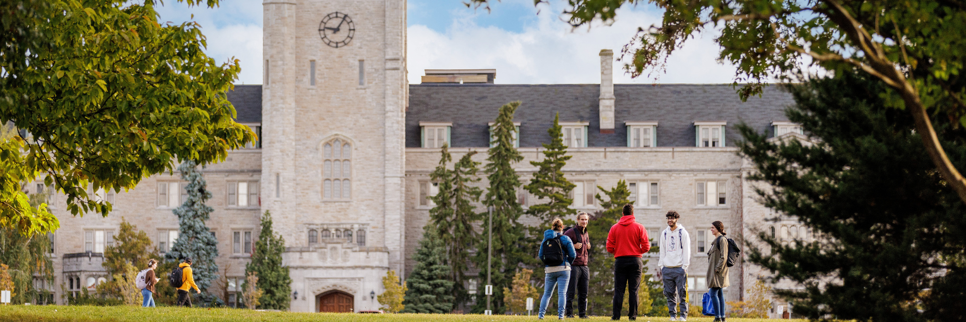 Students standing outside Johnston Hall