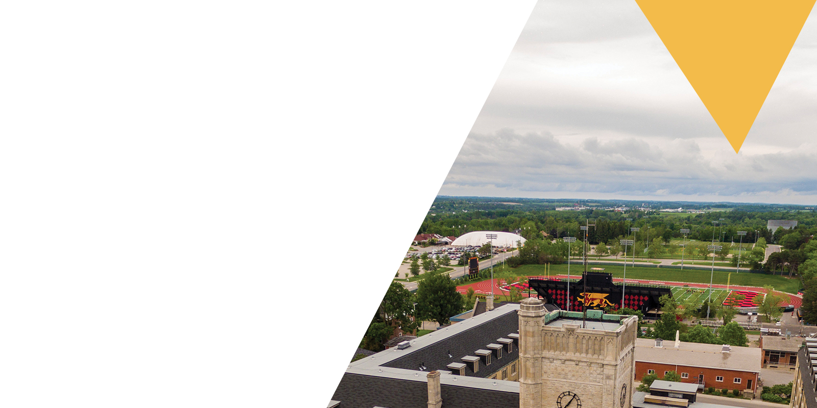 aerial photograph of Johnston Hall at the University of Guelph