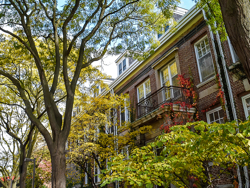 Outside of the Hutt building on the University of Guelph campus