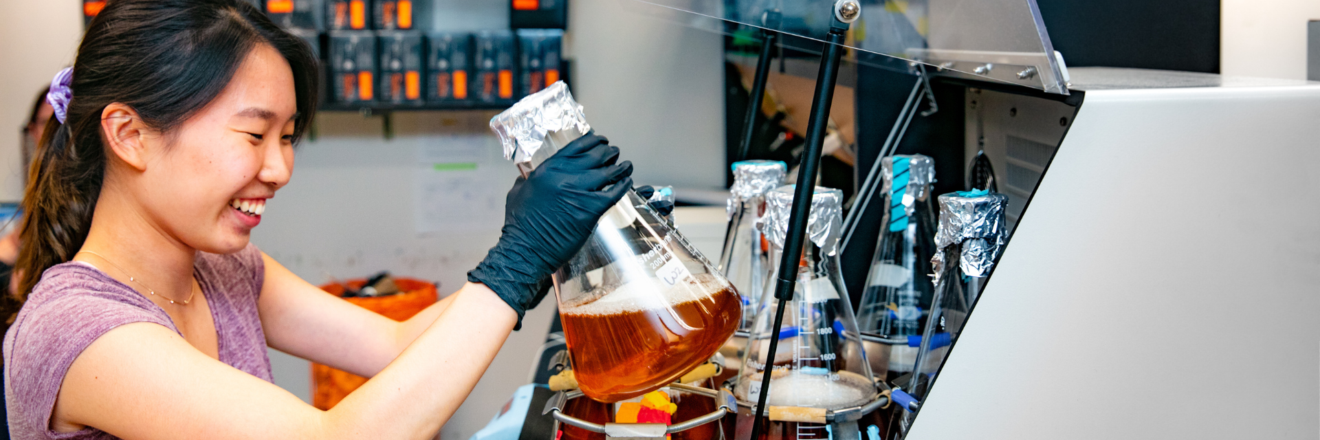 Student working in a lab