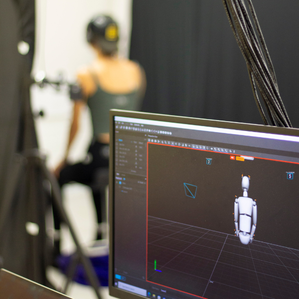 Computer showing sensors worn by student