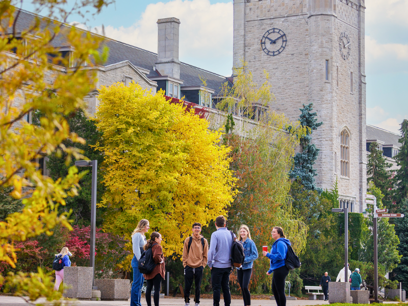 Students outside Johnston Hall