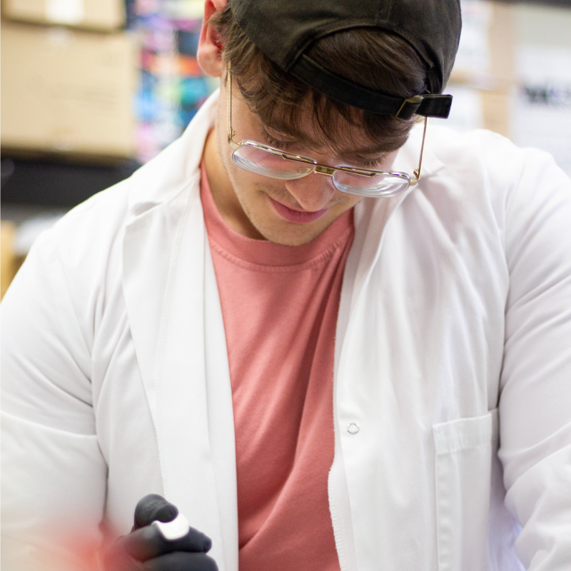 Student working in lab