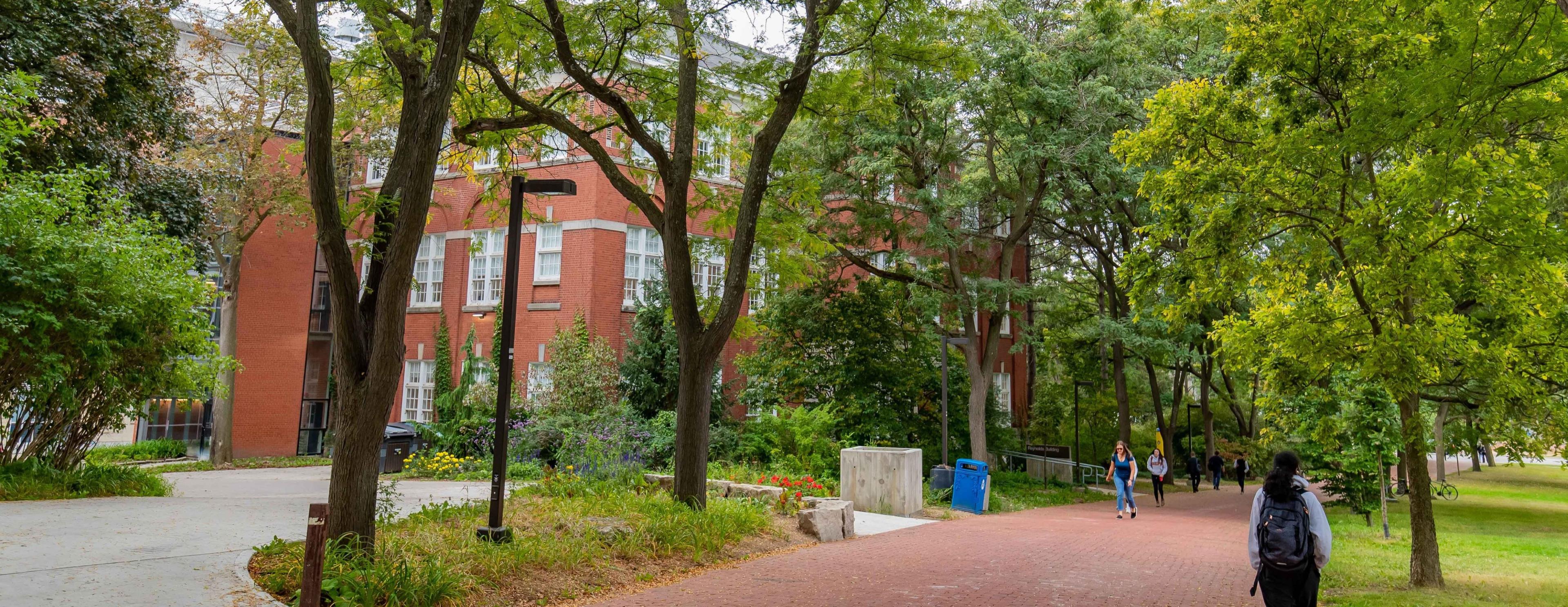 Reynolds Building shown from Alumni Walk at the University of Guelph.