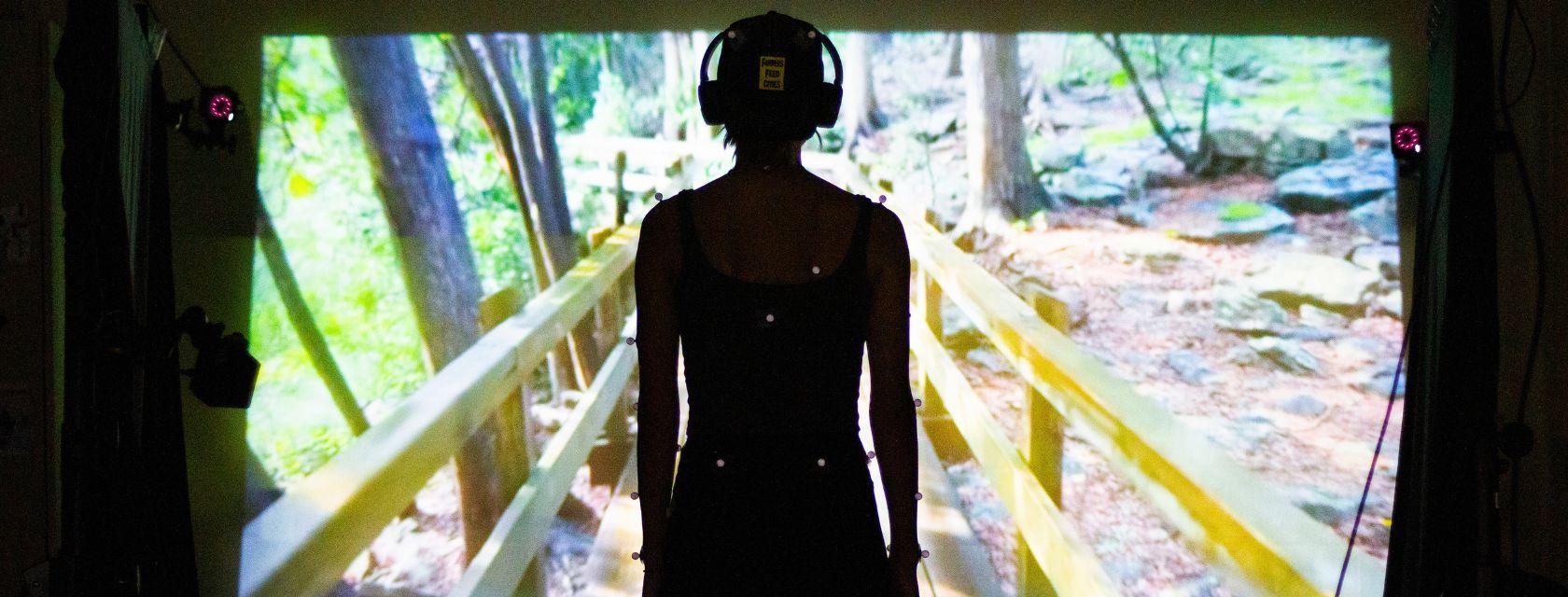 Student participating in research