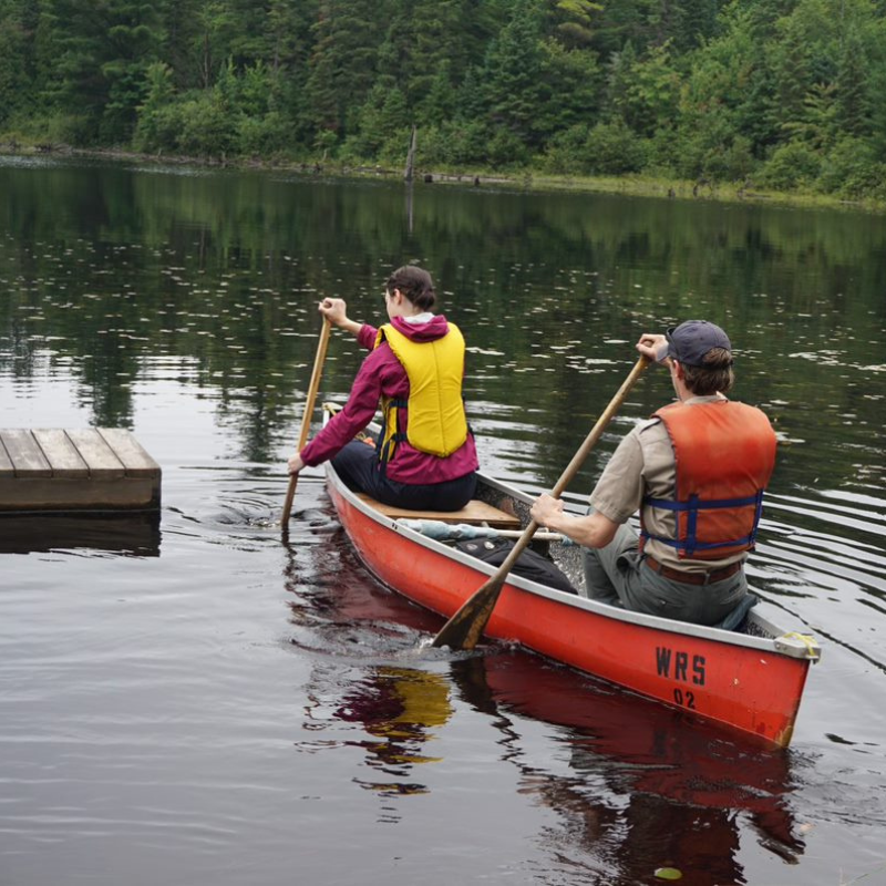 Students canoeing