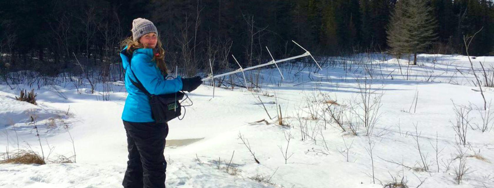 researcher in winter