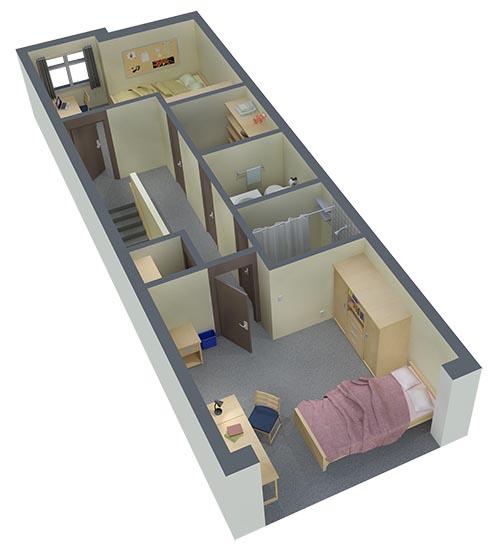 Residence East Village Townhouse Third Floor Layout