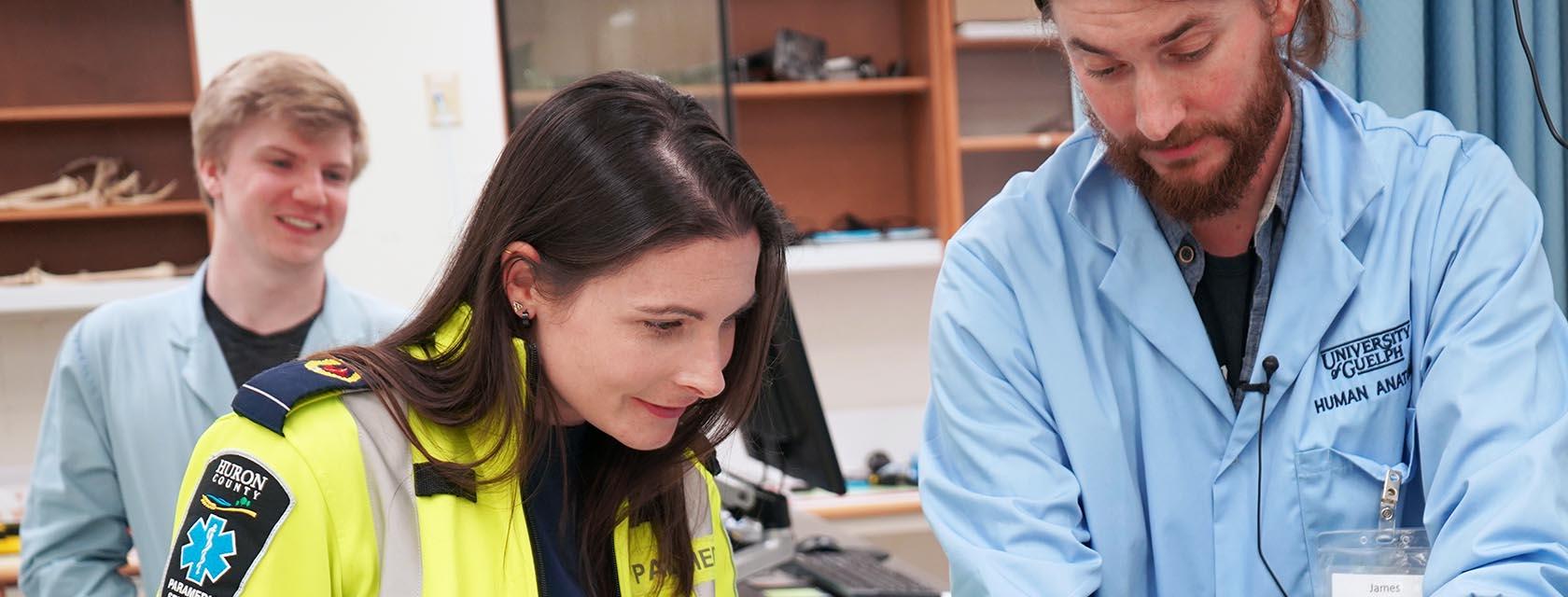 Paramedic in the Human Anatomy Lab