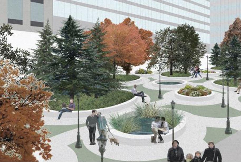 an illustration of an urban area restoration