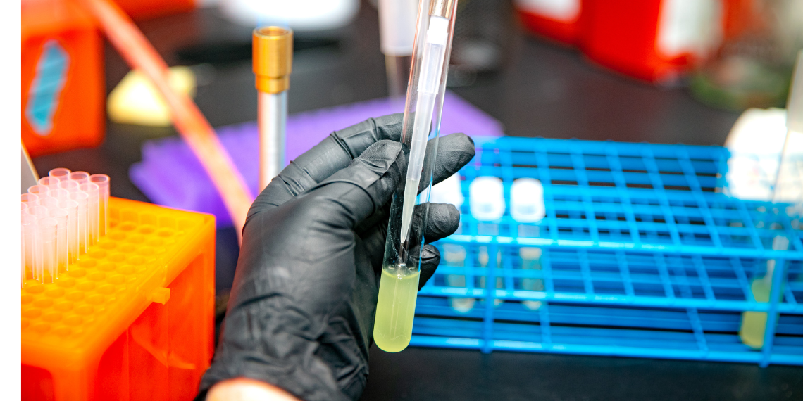Student using a pipette in the lab