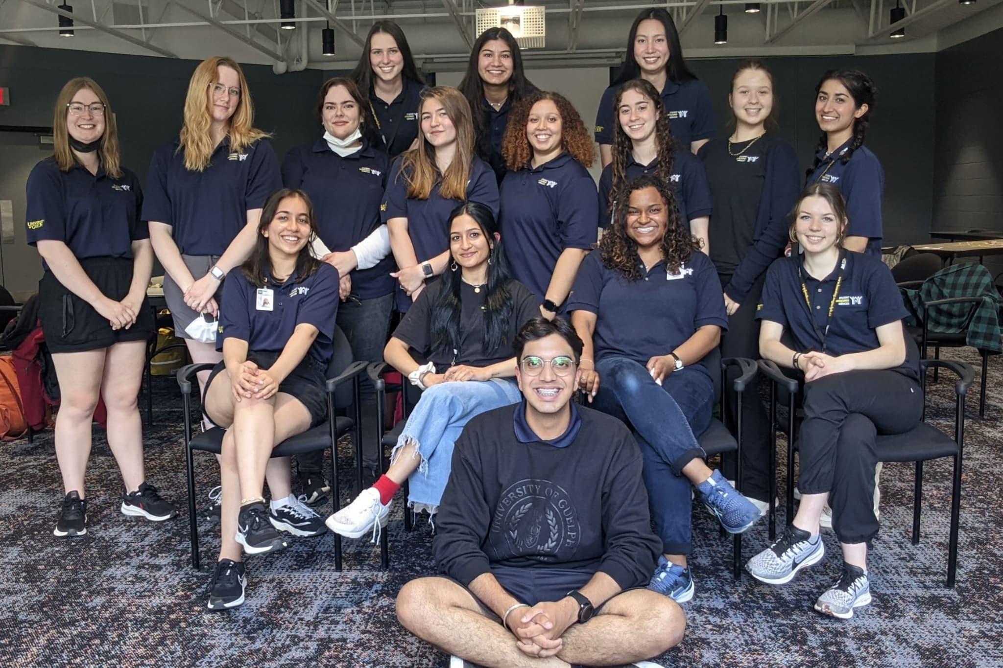 Student housing summer student staff group photo clicked in eccles centre south residence