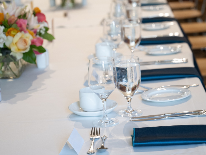 a set table for an event