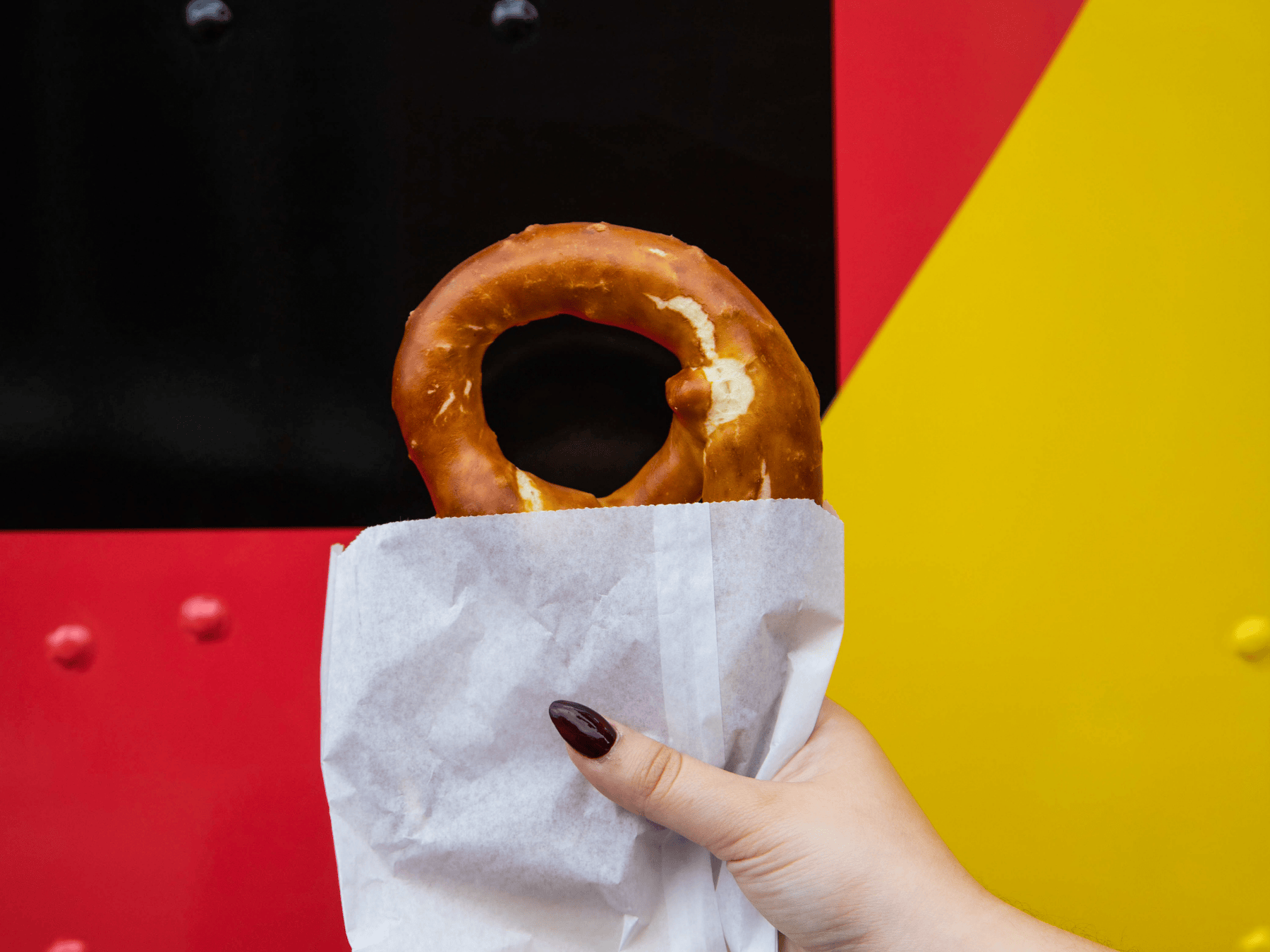 HS solf pretzel in front of food truck
