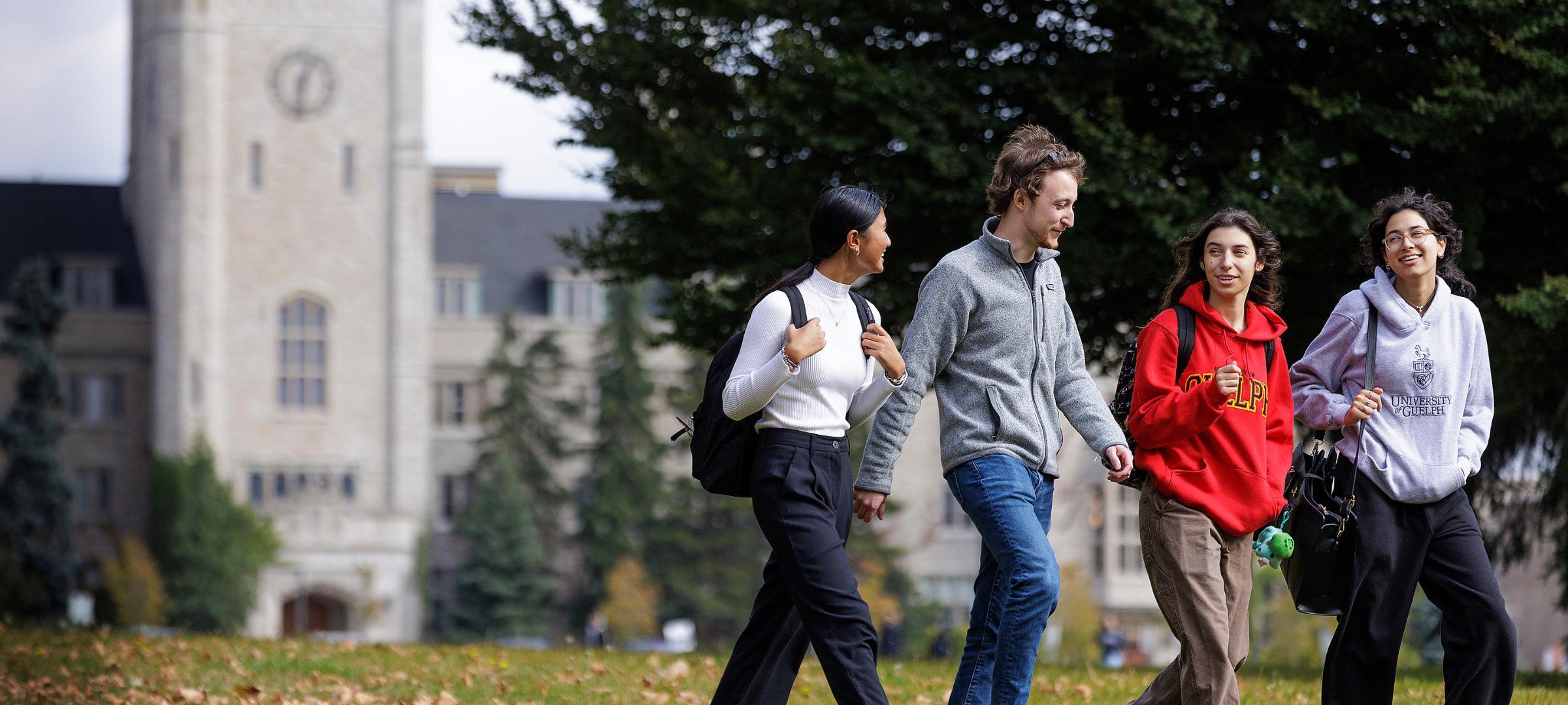 4 students on Johnston Green