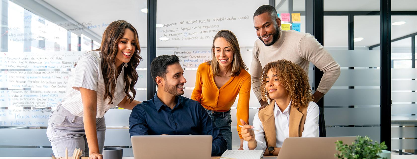 Small group of adults training together.