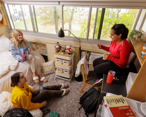 Students in residence room