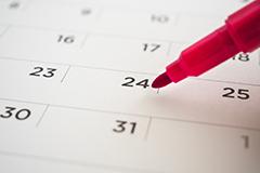 Calendar and a marker