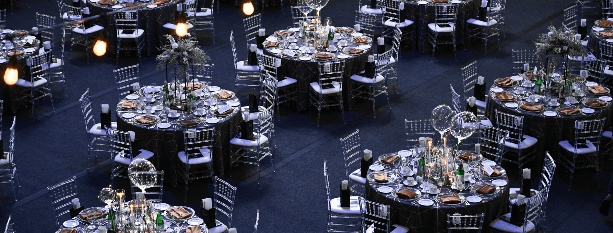 Black tie bingo tablescape