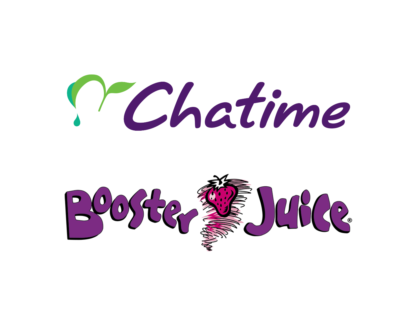 Chatime and Booster Juice Logos Stacked