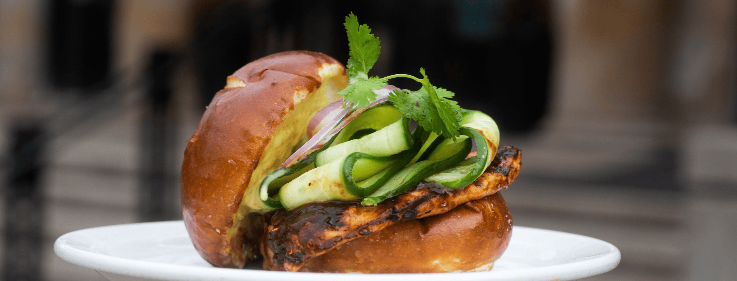 chicken burger in front of creelman