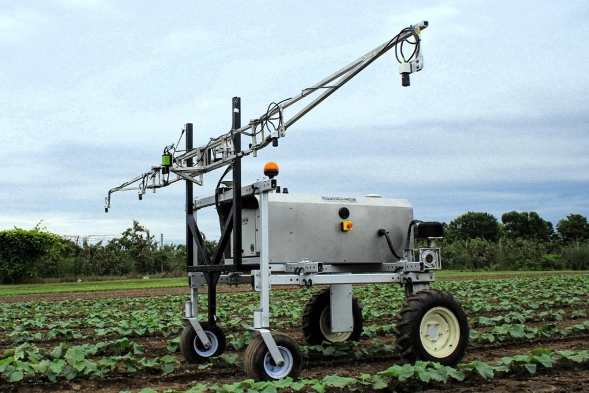 AI lima bean robot drone in field