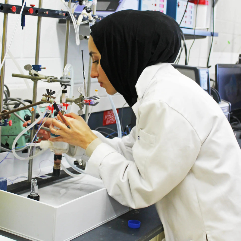 Student in the HHS lab