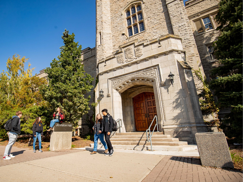 Students outside of Johnston Hall