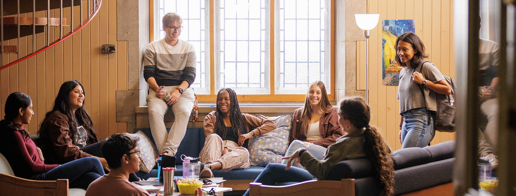 Students in Johnston Hall Lounge