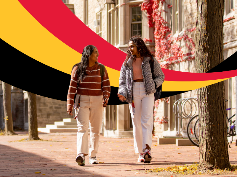 Students walking outside