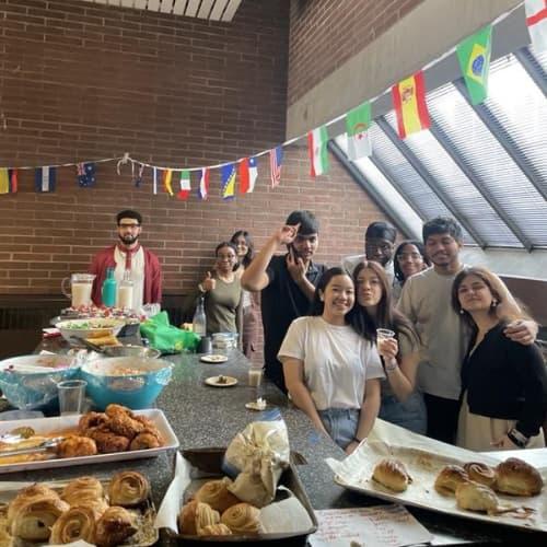 students partying in the international house