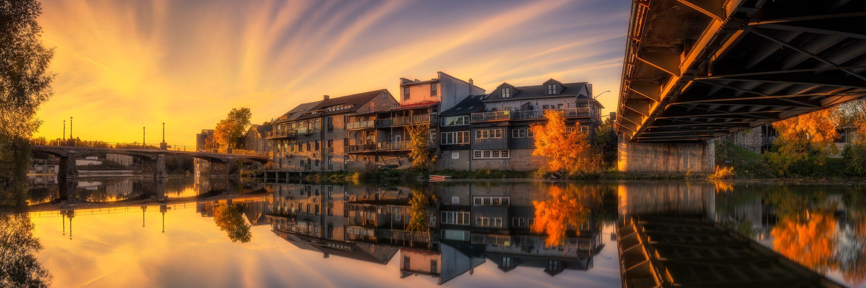 Guelph river at sunset