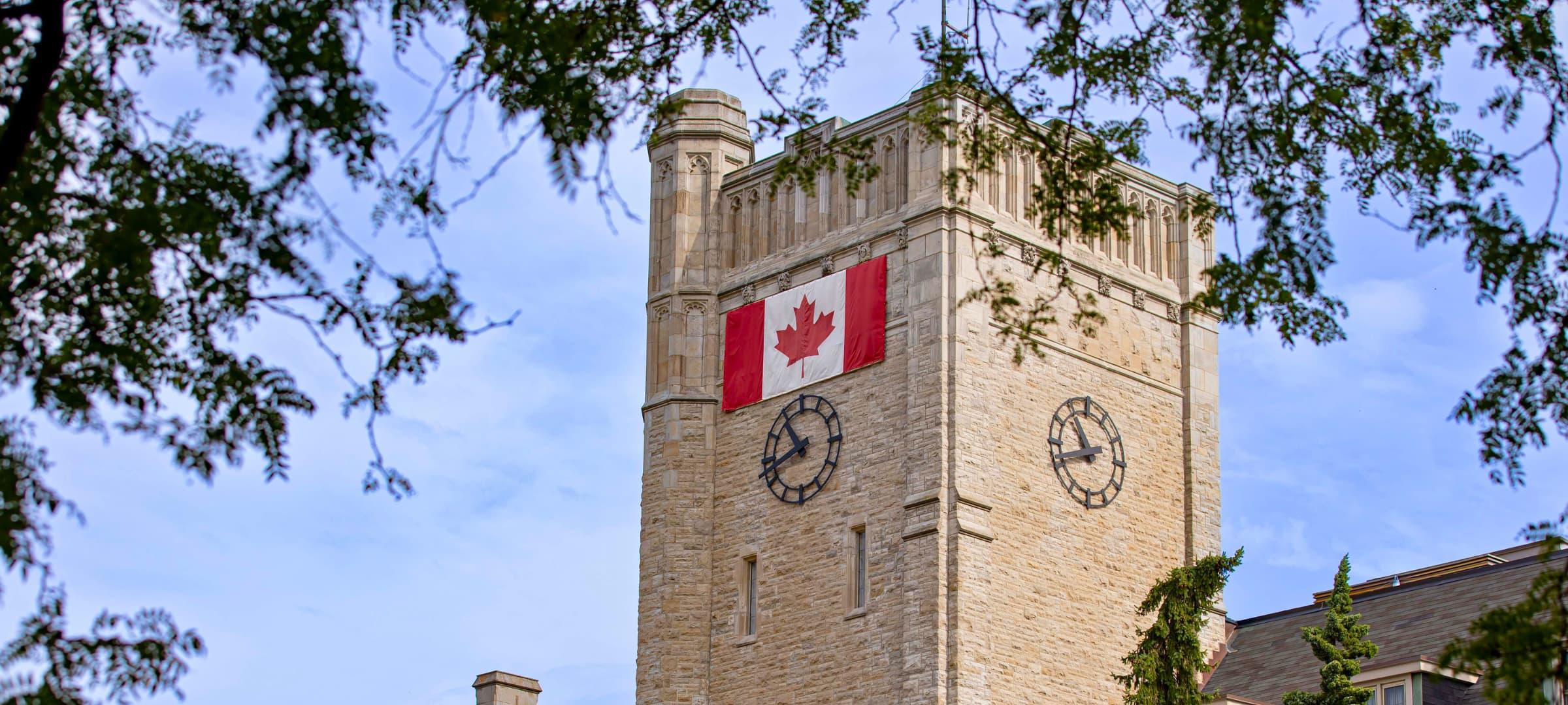 Johnston Hall with Canada Flag