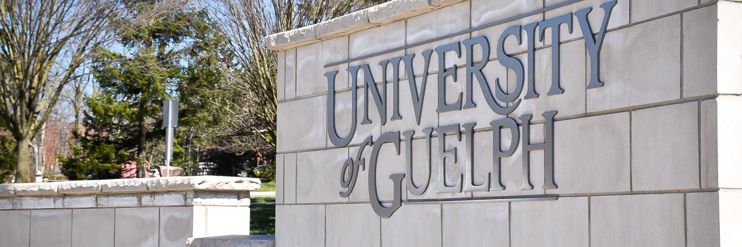 University of Guelph logo on outdoor wall