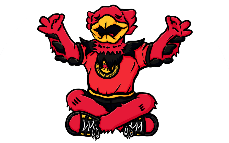 Illustration of the Gryphon mascot meditating