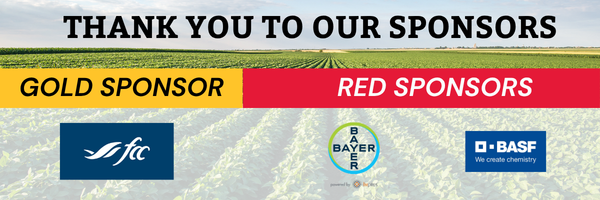 Thank you banner with sponsor logos, FCC, Bayer and BASF