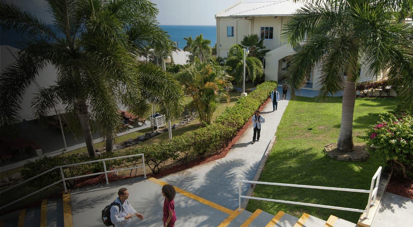 Students on campus in St. Kitts