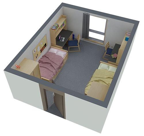 University of Guelph Residence Lambton Hall Double Room Layout
