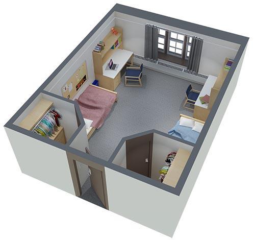 Residence Arts House Double Room Layout